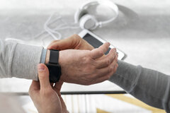 health apps and wearable health technology - phone and watch