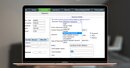 The payment processing screen for TheraSoft practice management software, with a dropdown menu highlighting "Electronic Payments" under the Payment Mode options